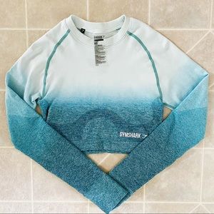 Blue and White Gymshark Long Sleeve
